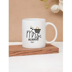 CLAY CRAFT White & Black Text or Slogans Printed Ceramic Glossy Mug 350 ml-picture-10