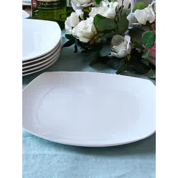 Clay Craft White Ceramic Square Dinner Plate (25cm)-picture-26