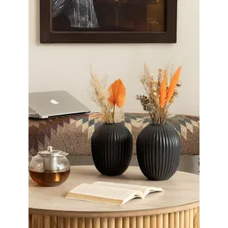 Claymistry 2-Pcs Black Fluted Ceramic FlowerVase-picture-38