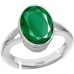 cleangems Clean Gems Emerald/Panna 3.25 Ratti or 3 Carat Astrological Certified Natural Gemstone bis Hallmark 925 Sterling Silver Adjustable Ring for Unisex - 3vr3325-picture-19