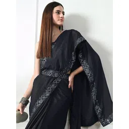 CLEMIRA Embellished Mirror Work Pure Georgette Saree-picture-37