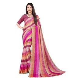 CLEMIRA Ethnic Motifs Printed Embroidered Pure Georgette Saree-picture-7
