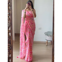 CLEMIRA Floral Printed Pure Georgette Saree-picture-38