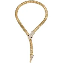 cleo be bold be you CLEO Gold Plated Snake Chain Necklace for Women | Stylish Serpent Design Choker | Trendy Adjustable Fashion Jewelry Gift-picture-50