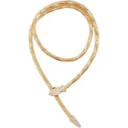 cleo be bold be you Gold Plated Serpent Cubic Zircon Studded Choker With Magnetic Closure Flexible Bendable Bling Party Statement Anti Tarnish Statement Jewellery For Girls And Women-picture-44