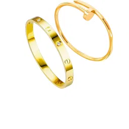 CLEO BE BOLD BE YOU Women 2 Antique Gold-Plated Bangle-Style Bracelet-picture-21