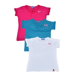 CLEVER Girls Pack Of 3 Round Neck Puff Sleeves Top-picture-58