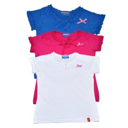 CLEVER Girls Pack of 3 Solid Regular Top With Ruffles-picture-34