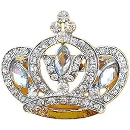 clgift Vintage Inspired Crown pin/Brooch 37mm x 43mm use for Wedding Bouquet Bridal sash, Embellishment, Wedding Favor-picture-34