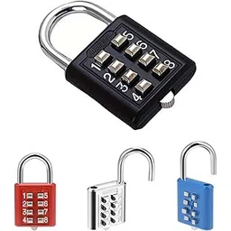 CLICKSWIFT 8 Digit Push-Button Combination Number Code Padlock | for Door/Bag/Locker/Helmet/Gym | Resettable Combination Lock/Office/Store | Secure Travel Code Lock Multicolor 1 Pcs-picture-32