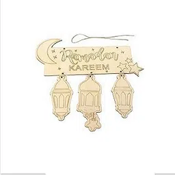 Cliths Wooden Ramadan Kareem Craft Kit for Kids Eid Gifts for Children DIY Paintable Ramadan Mubarak Art & Crafts Islamic Lantern Hanging Ornaments for Ramadan Decor-picture-27