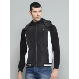 cloak & decker by monte carlo Cloak & Decker Mens Solid Black Detachable Hood Full Sleeve Jacket-picture-47