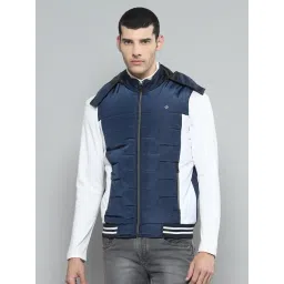 cloak & decker by monte carlo Cloak & Decker Mens Solid Navy Blue Detachable Hood Full Sleeve Jacket-picture-36