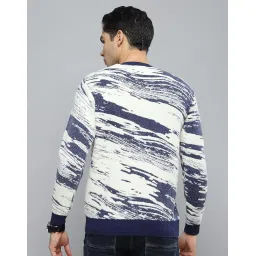 cloak & decker Mens Printed Navy Blue Round Neck Full Sleeves Pullover image 3