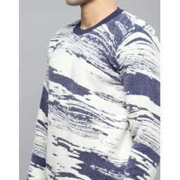cloak & decker Mens Printed Navy Blue Round Neck Full Sleeves Pullover image 5