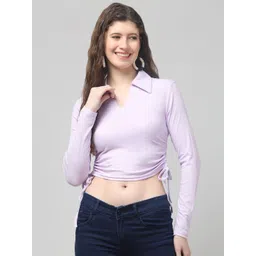 clobug Cotton Shirt Style Crop Top-picture-28