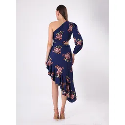 clobug Floral Print Off-Shoulder Crepe Fit & Flare Mini Dress image 2