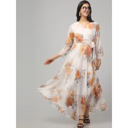 clobug Women Floral Print V-Neck Maxi Dress-picture-15