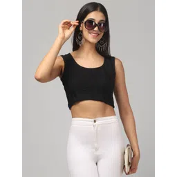 clobug Women Self Design Super Crop Fitted Top-picture-36