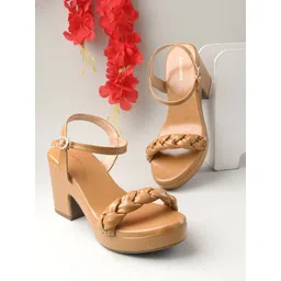 CLOG LONDON Braided Open Toe Platform Heels With Backstrap-picture-12