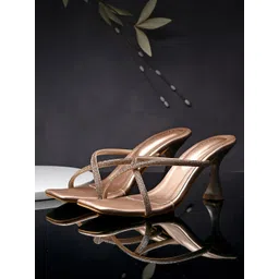 CLOG LONDON Embellished Cross Strap Open Toe Slim Heels-image-45