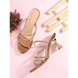 CLOG LONDON Embellished Open Toe Slim Heels-image-1