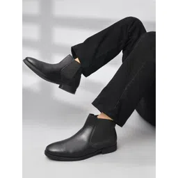 CLOG LONDON Men Round Toe Block Heel Chelsea Boots-picture-19