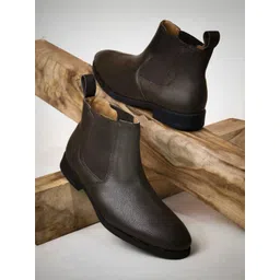 CLOG LONDON Men Textured Block Heel Chelsea Boots-picture-12