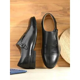 Clog London Men's Black Monk Shoes-picture-38