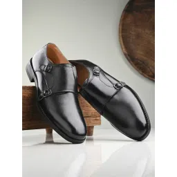 Clog London Men's Black Monk Shoes-picture-22