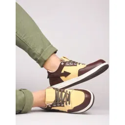 Clog London Men's Brown & Yellow Casual Sneakers-picture-31