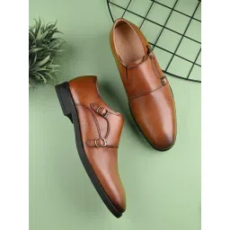 Clog London Men's Tan Monk Shoes-picture-33
