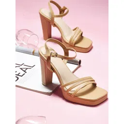 CLOG LONDON Women Open Toe Block Sandals With Buckle-picture-20