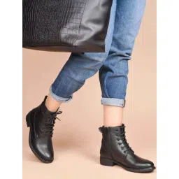 Clog London Women's Black Derby Boots-picture-42