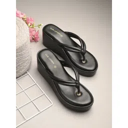 Clog London Women's Black Thong Wedges-picture-10