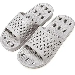 clootess Shower Shoes Slide for Men and Women Holes Bath Slipper Bathroom Sandal Pool Gym College Dorm Non-Slip, Grey, 9-10 Women/7-8 Men-picture-22