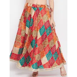 Clora Creation Bandhini Printed Flared Maxi Skirt-picture-31