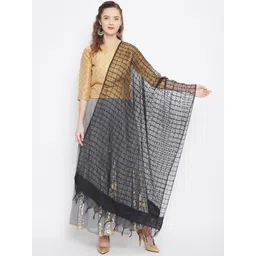 Clora Creation Black & White Woven Design Dupatta-picture-32