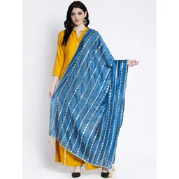 Clora Creation Blue Gotta Patti Embroidered Dupatta-picture-36