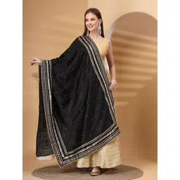 Clora Creation Floral Embroidered Gotta Patti Dupatta-picture-17
