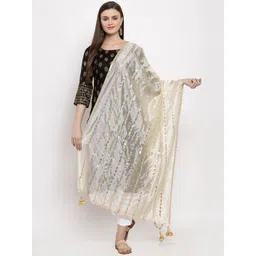 Clora Creation Off-White Striped Dupatta-picture-19