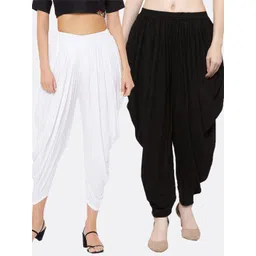 Clora Creation Pack of 2 Black & White Dhoti Pants-picture-18
