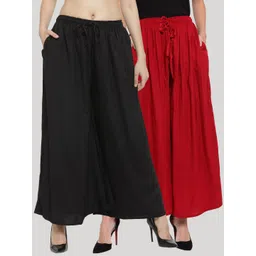 Clora Creation Pack Of 2 Flared Palazzos-picture-12