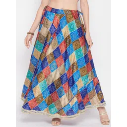 Clora Creation Tie & Dye Bandhani Print Chinon Maxi Ethnic Skirt-picture-26
