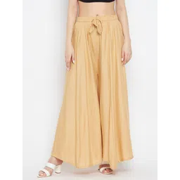 Clora Creation Women Beige Flared Ethnic Palazzos-picture-41