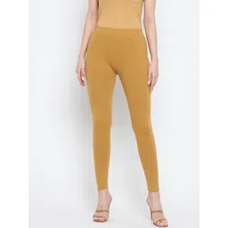 Clora Creation Women Beige Solid Ankle Length Leggings-picture-35