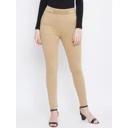 Clora Creation Women Beige Solid Treggings-picture-34