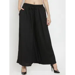 Clora Creation Women Black Flared Solid Palazzos-picture-36