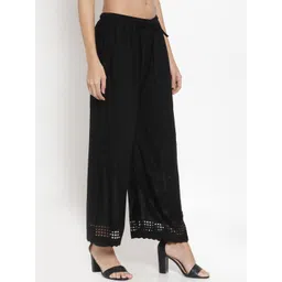 Clora Creation Women Black Solid Straight Palazzos image 2