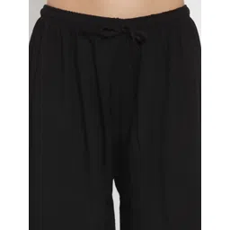 Clora Creation Women Black Solid Straight Palazzos image 5